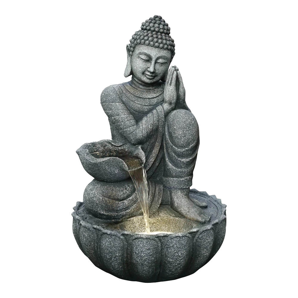 Buddha Met Waterschaal - 82cm Hoog - Polystone
