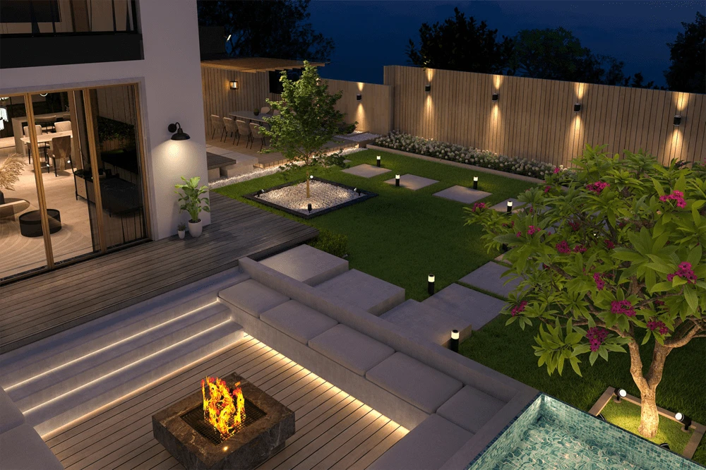 Calex Smart Outdoor Wandlamp Up & Down Light RGB CCT - 2x4W 2x380lm - Afbeelding 4