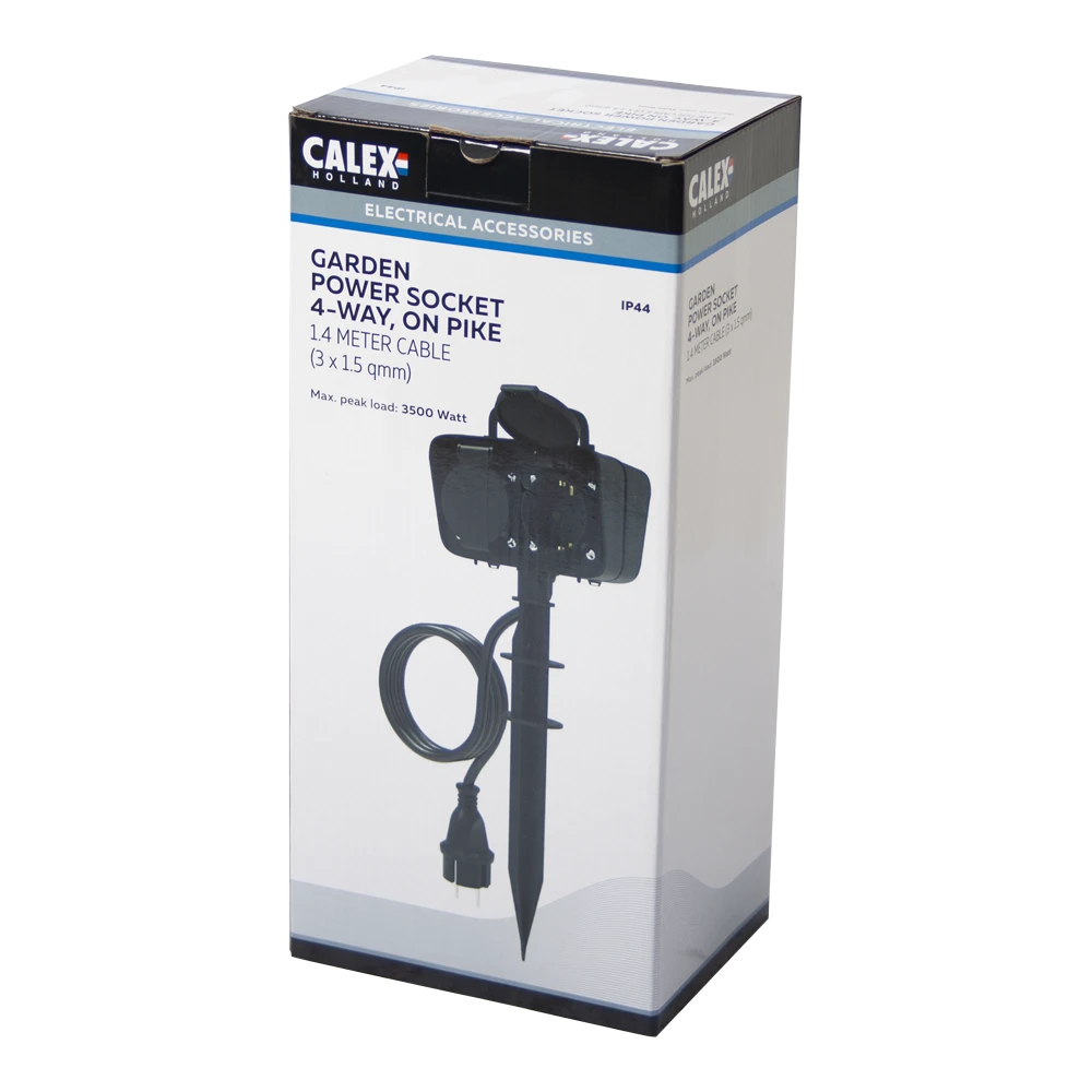 Calex Tuincontactdoos Voor Buiten - 4 Stopcontacten - IP44 - Afbeelding 2