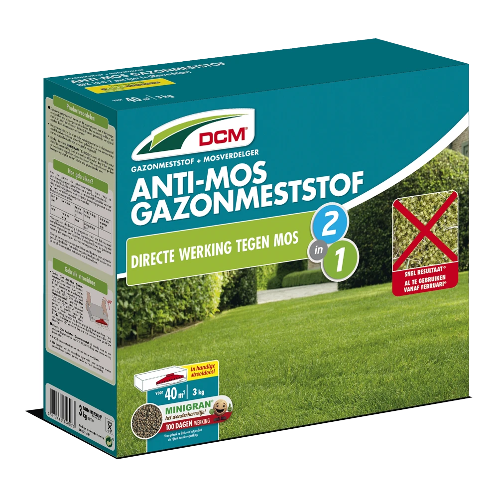 DCM Anti-mos Gazonmeststof - 3kg - Gazonmeststof