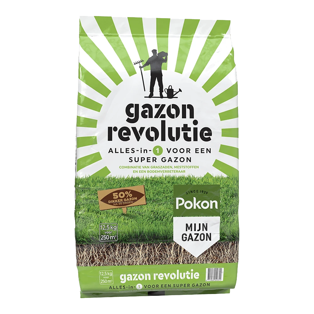 Pokon Gazon Revolutie 12,5kg - Gazonmeststof, Graszaad