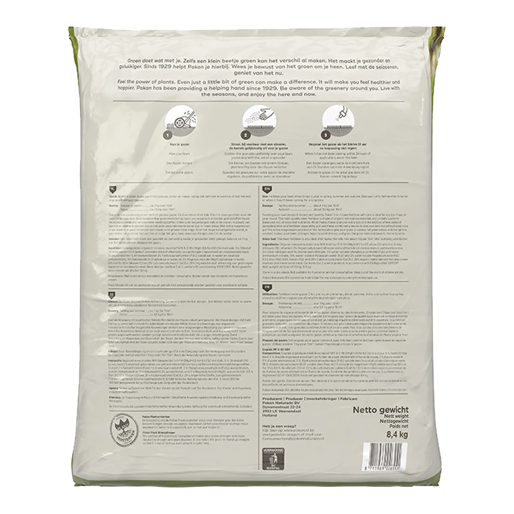 Pokon Gazonmest Met Kalk 8,4kg Voor 125mu00b2 - Gazonmeststof, Gazonkalk - Afbeelding 2