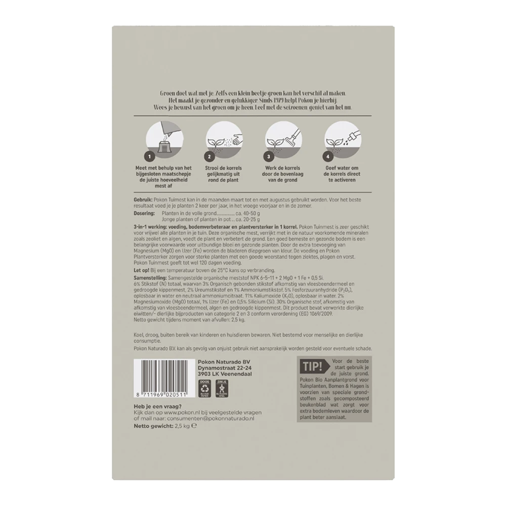 Pokon Tuinmest 2,5kg - Tuinplanten Voeding, Gazonmeststof - Afbeelding 2