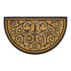 HAMAT Ruco Design Vloermat - Halfrond - 75x45cm - Zwart/Bruin - Deurmat