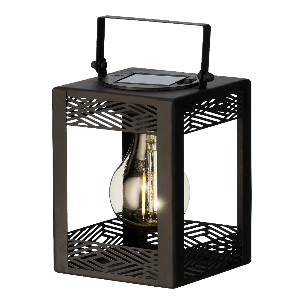 Lumineo Solar Set Met Tuinlamp En Lantaarn - LED - D10.5 X H80cm - Zwart - 4st. - Afbeelding 4