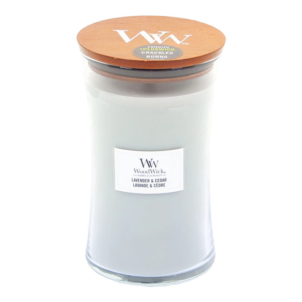 Woodwick Lavender & Cedar Large Candle - Geurkaars