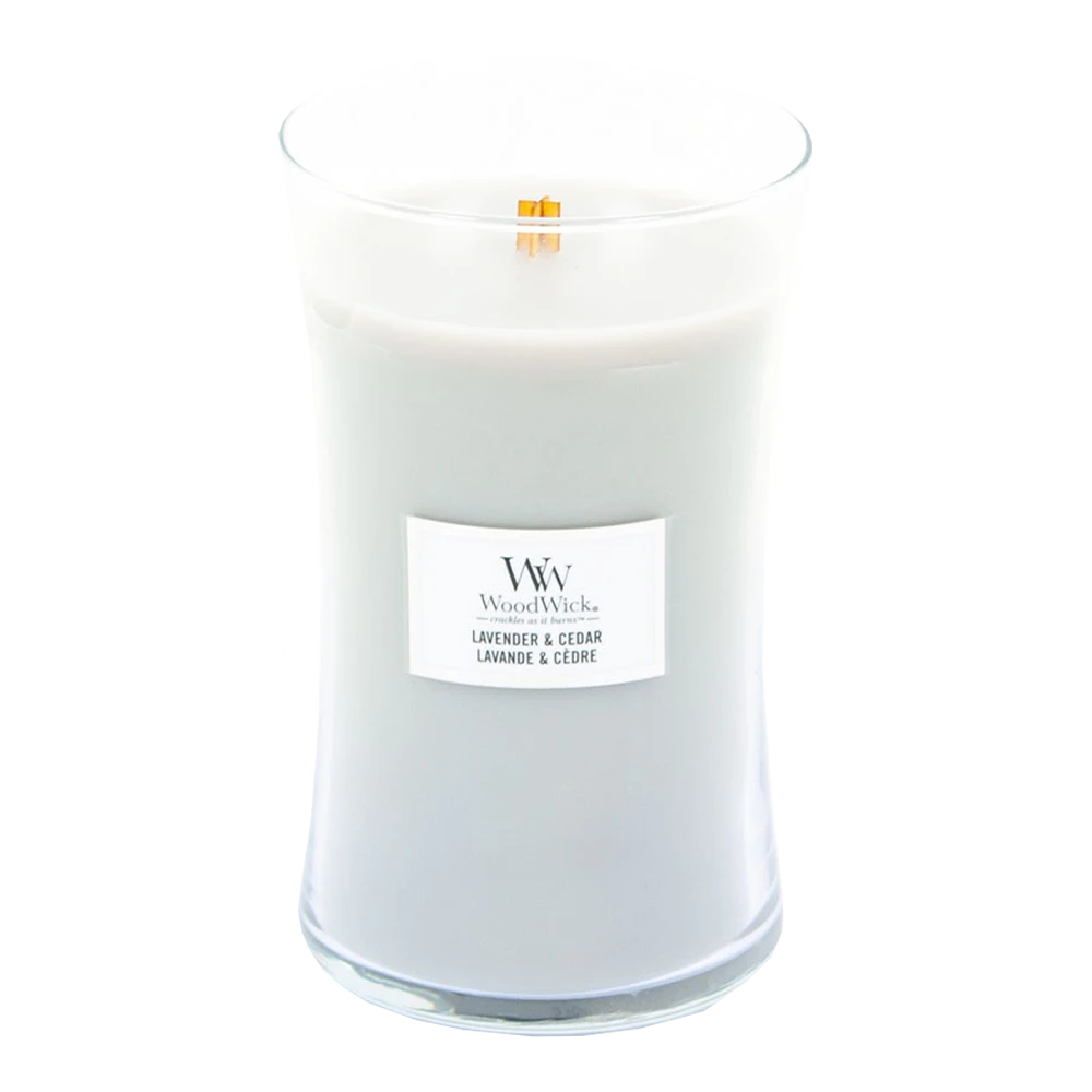 Woodwick Lavender & Cedar Large Candle - Geurkaars - Afbeelding 2