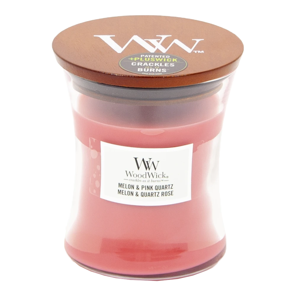 Woodwick Melon & Pink Quartz Medium Candle - Geurkaars