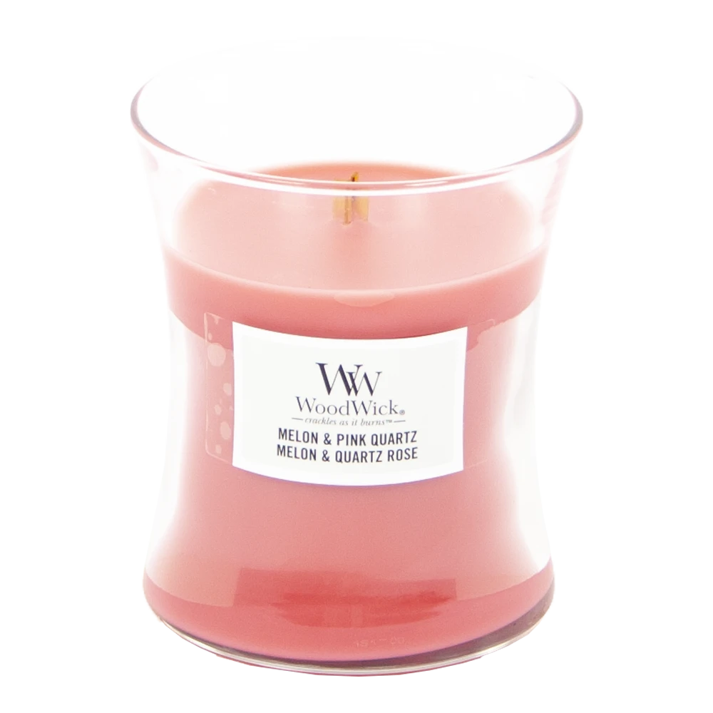 Woodwick Melon & Pink Quartz Medium Candle - Geurkaars - Afbeelding 2