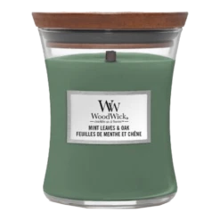 Woodwick Mint Leaves & Oak Medium Candle - Geurkaars