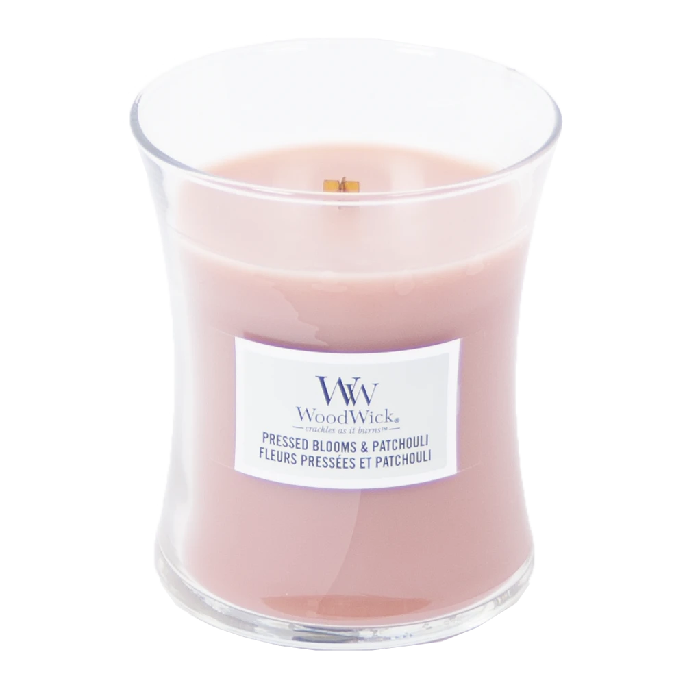 Woodwick Pressed Blooms & Patchouli Medium Candle - Geurkaars - Afbeelding 2