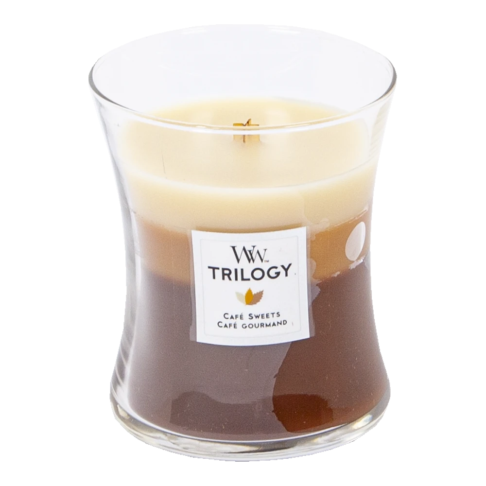 Woodwick Trilogy Cafu00e9 Sweets Medium Candle - Geurkaars - Afbeelding 2