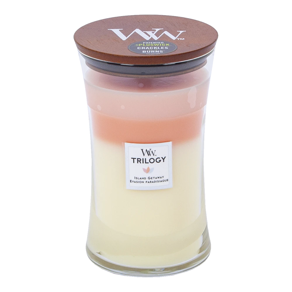 Woodwick Trilogy Island Getaway Large Candle - Geurkaars