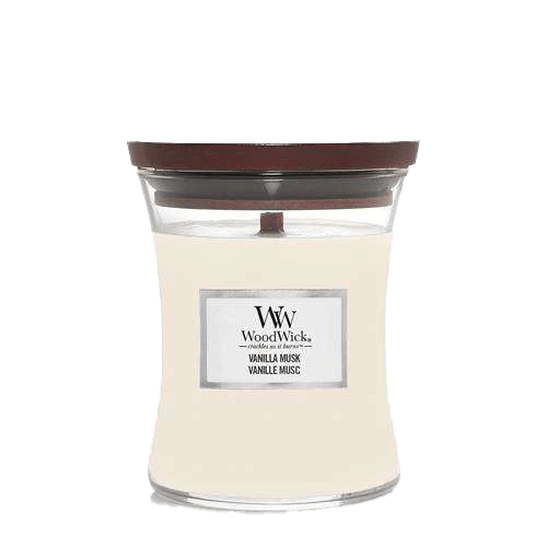 Woodwick Vanilla Musk Medium Candle - Geurkaars