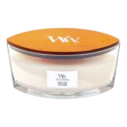 Woodwick White Teak Ellipse Candle - Geurkaars