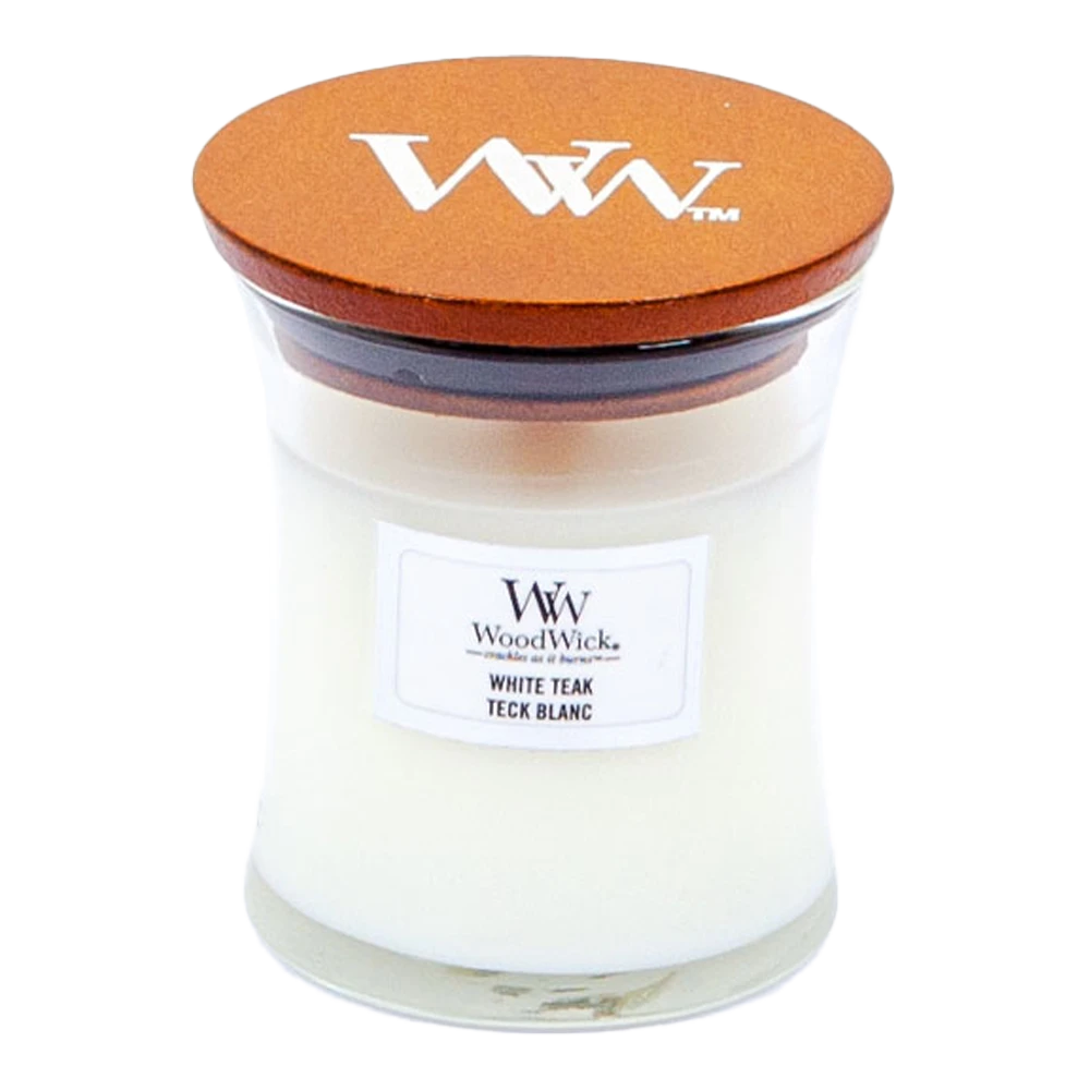 Woodwick White Teak Mini Candle - Geurkaars